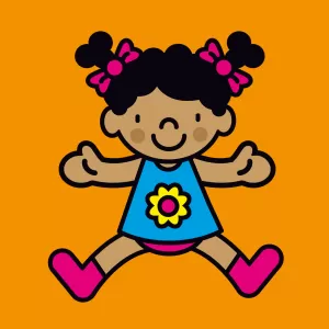 MUÑECA - MI PRIMER LIBRO PARA EL COCHECITO (TELA)- NARANJA